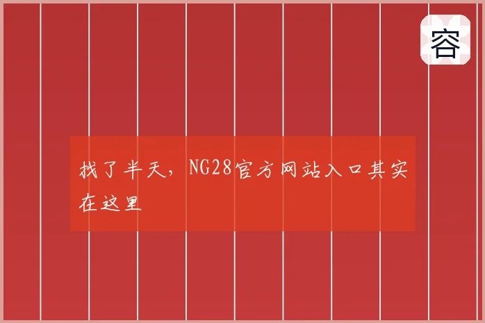 找了半天，NG28官方网站入口其实在这里